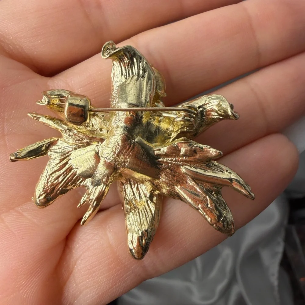 Just In ✨  Crystal Lily Flower Brooch Gold Tone Statement Pin